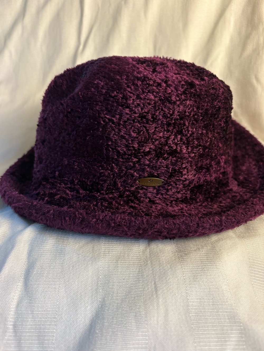 Liz Claiborne Fuzzy Plum Bucket Hat Y2K Vintage Style